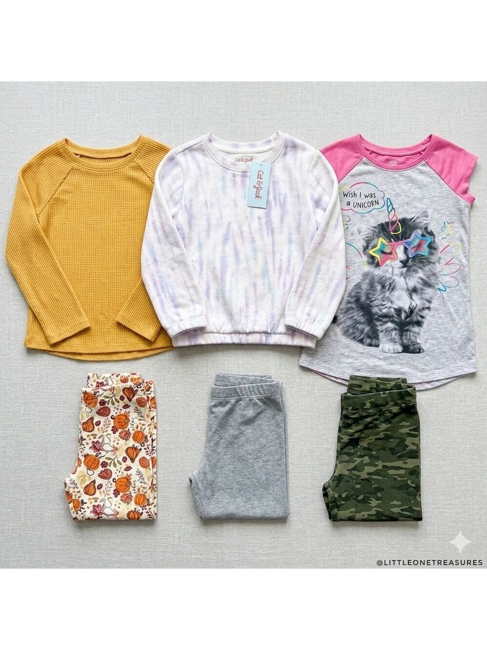 Vibrant Kids' Matching Set with Cat Print